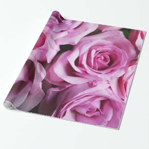 Abstract White Roses Garden Elegant Floral Wrappin Wrapping Paper