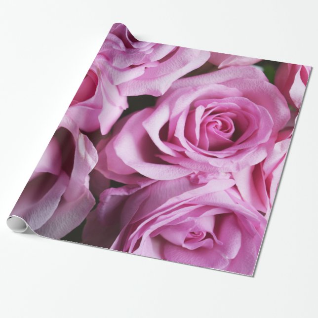 Abstract White Roses Garden Elegant Floral Wrappin Wrapping Paper (Unrolled)