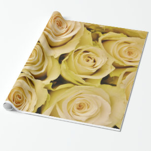 Abstract White Roses Garden Elegant Floral Wrappin Wrapping Paper