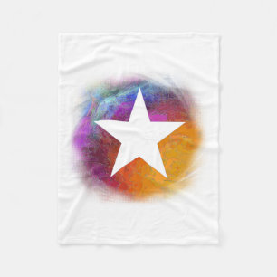 Abstract White Star Fleece Blanket
