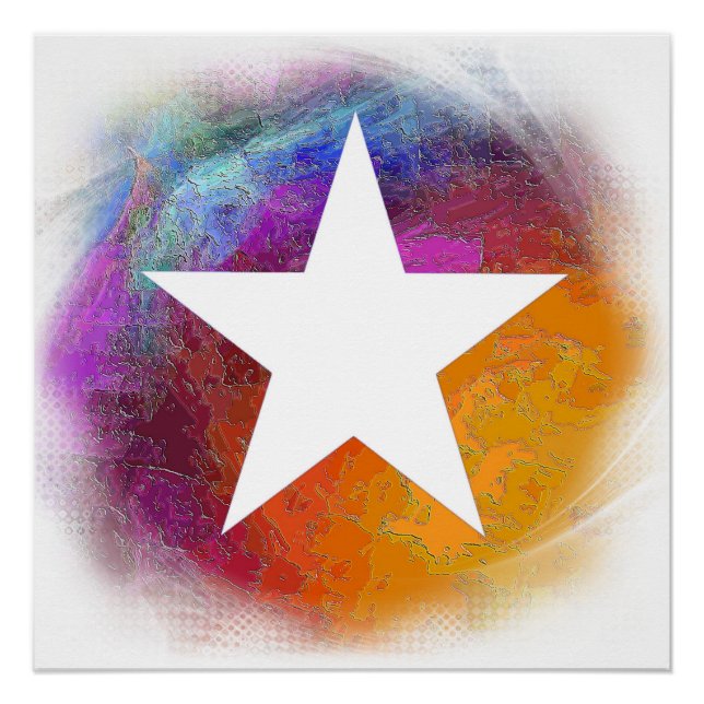 Abstract White Star Poster (Front)