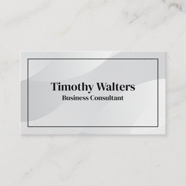 Abstract White Stripes Gradient Vector Background Business Card (Front)