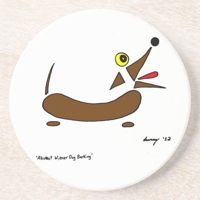 Abstract Wiener Dog Coaster (Front)
