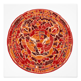 Abstract Wild Cat Head Photo Print