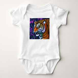 Abstract Wild  Majestic Predator Tiger Baby Bodysuit