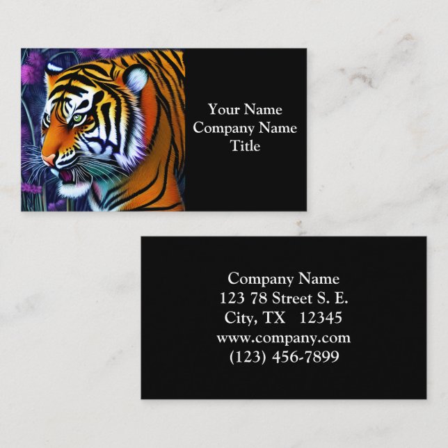Abstract Wild  Majestic Predator Tiger Business Card (Front/Back)