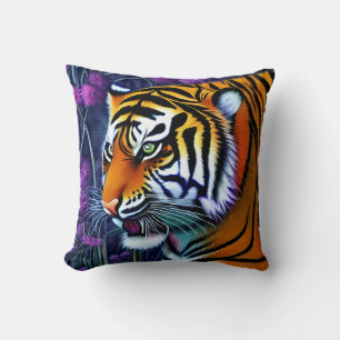 Abstract Wild  Majestic Predator Tiger Cushion
