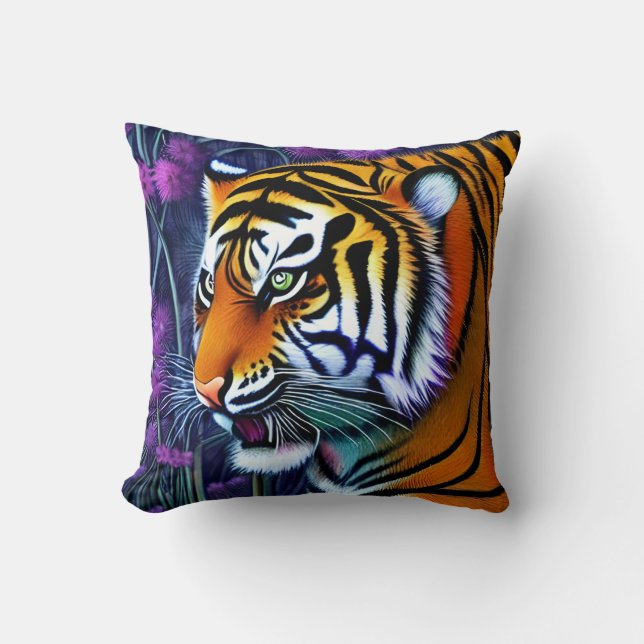 Abstract Wild  Majestic Predator Tiger Cushion (Front)