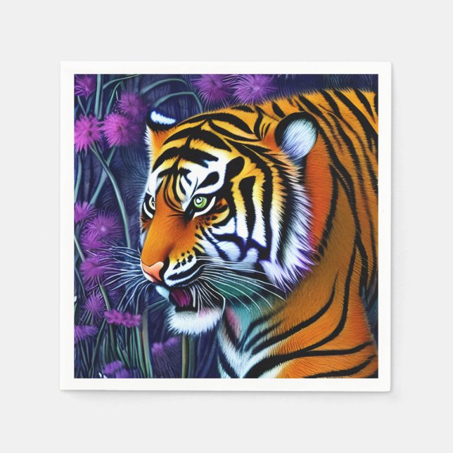 Abstract Wild  Majestic Predator Tiger Napkin (Front)