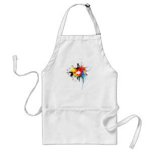 Abstract Wild Parrot Paint Splatters Standard Apron
