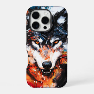 Abstract Wild Spirit Wolf iPhone 16 Pro Case