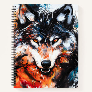 Abstract Wild Spirit Wolf Notebook