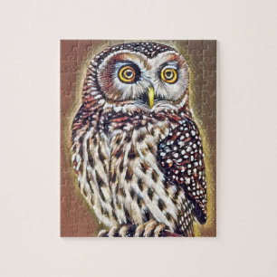 Abstract Wilderness Forest Owl Art Jigsaw Puzzle