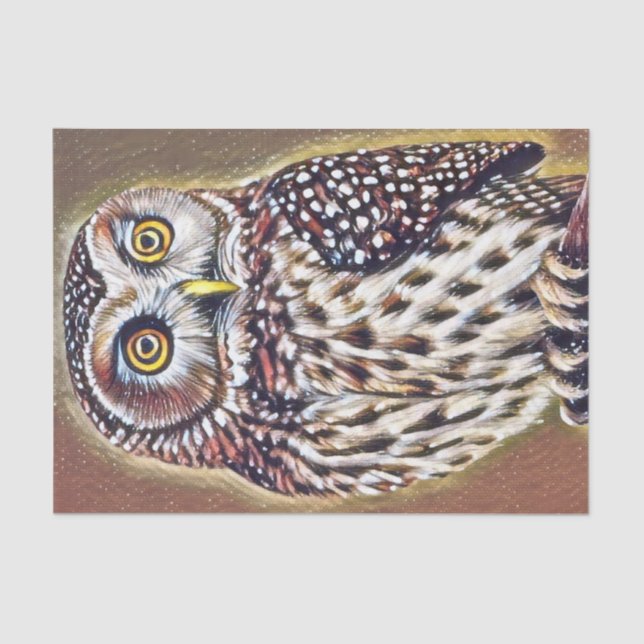 Abstract Wilderness Forest Owl Art Tissue Paper (Front)