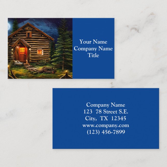 Abstract Wilderness Little Cabin Business Card (Front/Back)