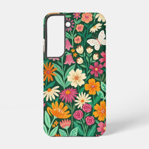Abstract Wildflowers Butterflies Samsung Cases