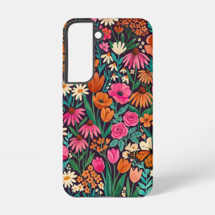 Abstract Wildflowers Monarch Samsung Cases