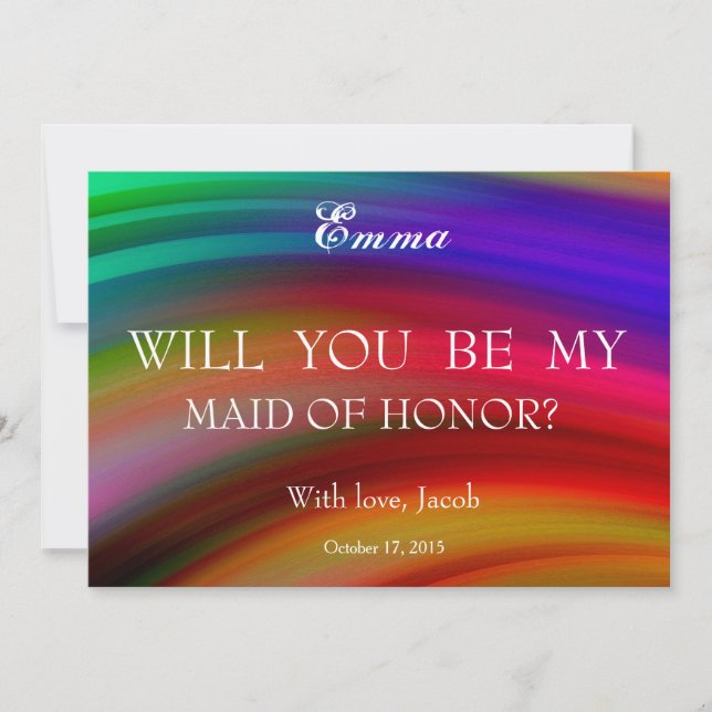 Abstract Will You Be My MAID OF HONOR Invitation (Front)