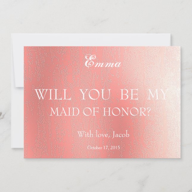 Abstract Will You Be My MAID OF HONOR Invitation (Front)
