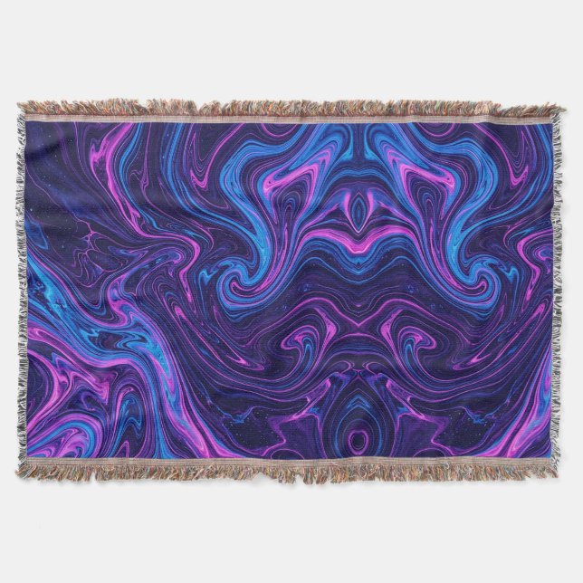 Abstract Wind Swept Cosmic Purple Blankets (Front)