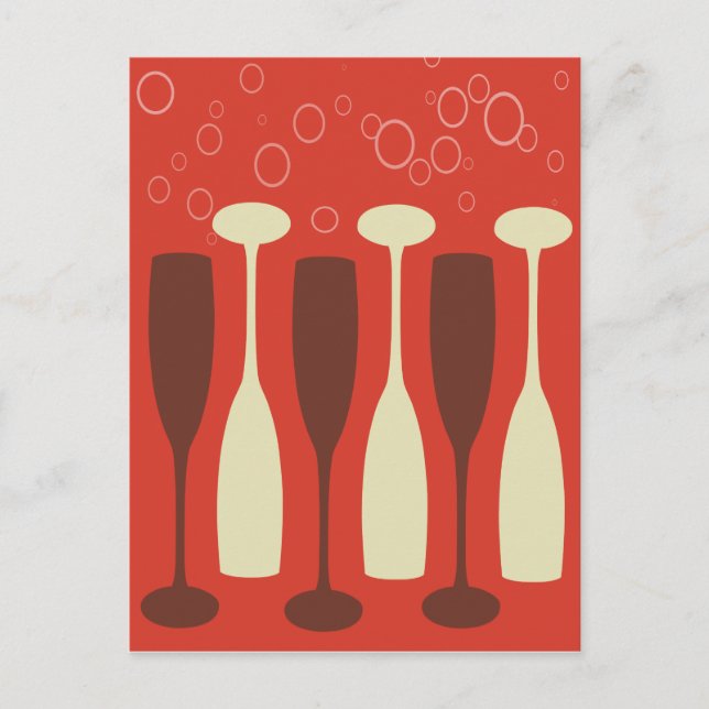 Abstract Wine glass design Postcard (Front)