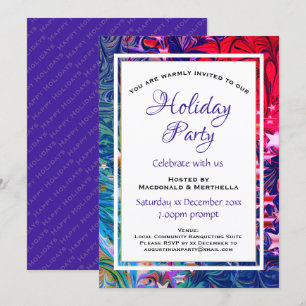 Abstract Winter   Festive Christmas HOLIDAY PARTY Invitation