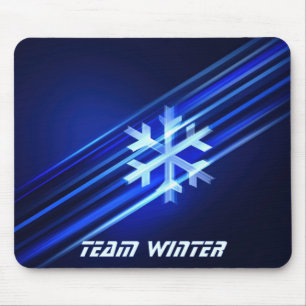 Abstract Winter Illustration with Snowflake Mouse Mat