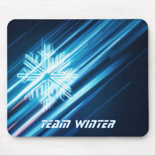 Abstract Winter Illustration with Snowflake Mouse Mat