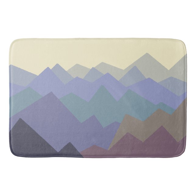 Abstract Winter Mountains Design Bath Mat (Front)
