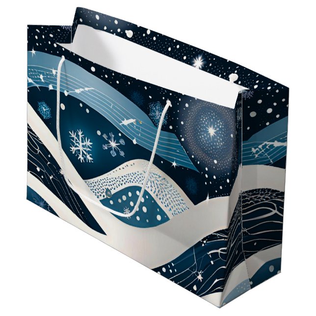 Abstract Winter Wonderland  Large Gift Bag (Front Angled)