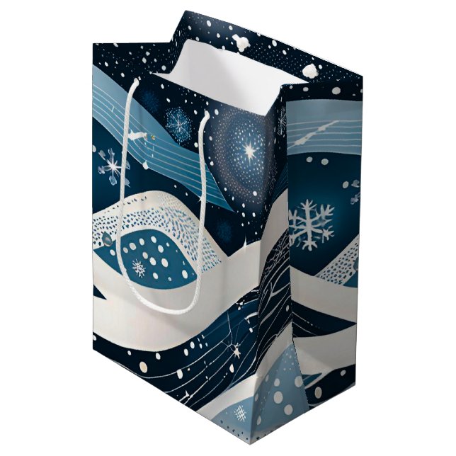 Abstract Winter Wonderland  Medium Gift Bag (Front Angled)