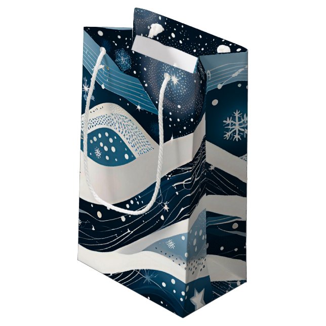 Abstract Winter Wonderland  Small Gift Bag (Back Angled)