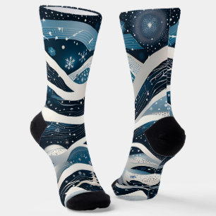 Abstract Winter Wonderland Socks