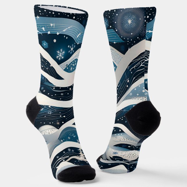 Abstract Winter Wonderland Socks (Angled)
