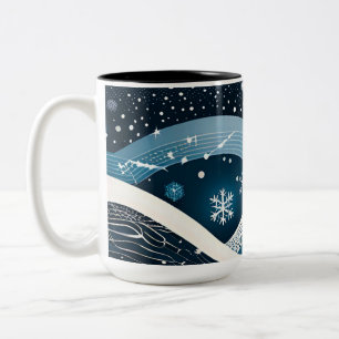 Abstract Winter Wonderland Two-Tone Coffee Mug