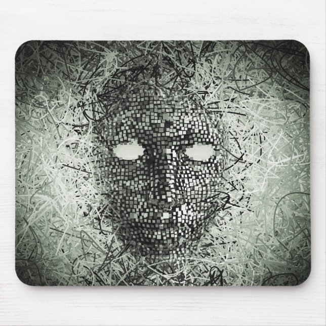 Abstract Wires Mask Mouse Mat (Front)