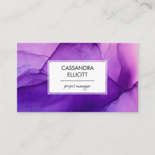 Abstract Wispy Purple Alcohol Ink Liquid Art Business Card