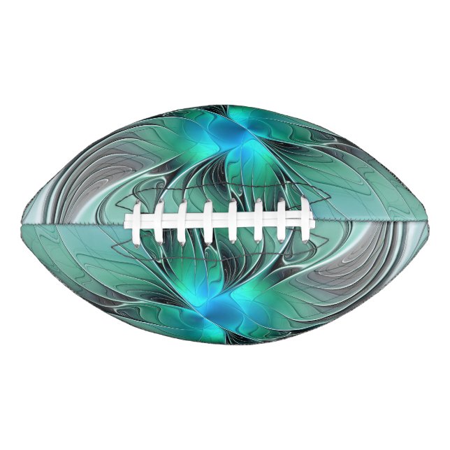 Abstract With Blue, Modern Fractal Art American Football (Front)