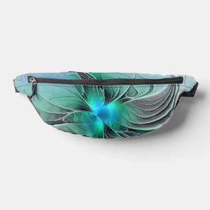 Abstract With Blue, Modern Fractal Art Bum Bags