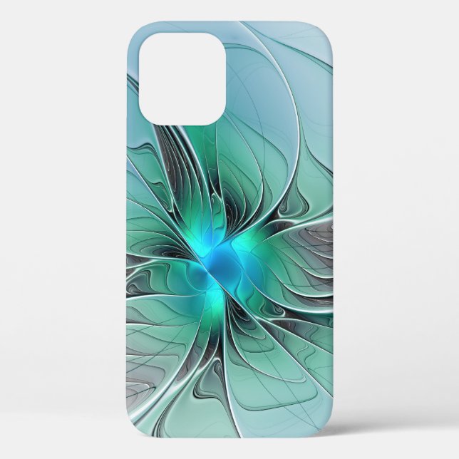 Abstract With Blue, Modern Fractal Art Case-Mate iPhone Case (Back)