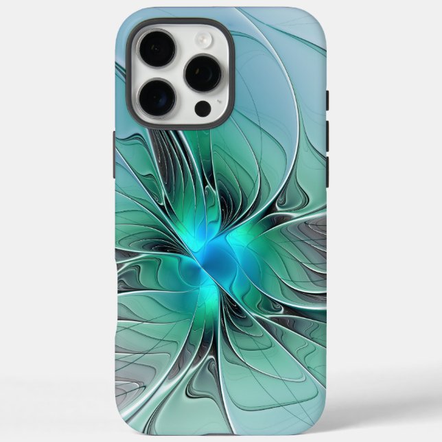 Abstract With Blue, Modern Fractal Art Case-Mate iPhone Case (Back)