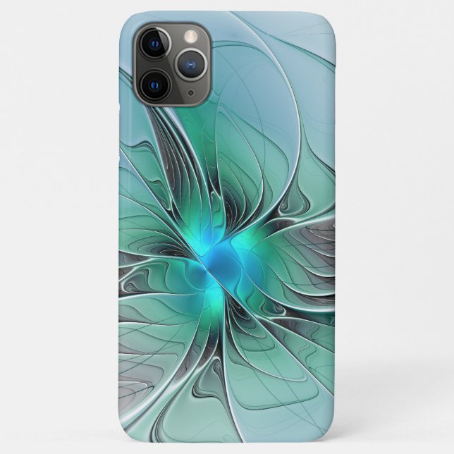 Abstract With Blue, Modern Fractal Art Case-Mate iPhone Case (Back)