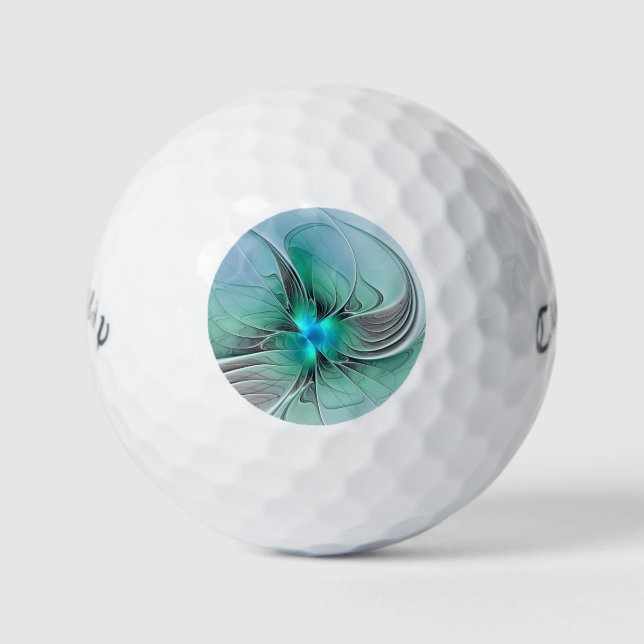Abstract With Blue, Modern Fractal Art Golf Balls (Front)