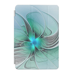 Abstract With Blue, Modern Fractal Art iPad Mini Cover