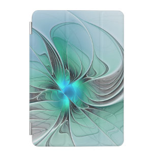 Abstract With Blue, Modern Fractal Art iPad Mini Cover