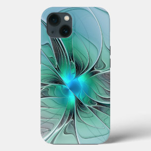 Abstract With Blue, Modern Fractal Art iPhone 13 Case