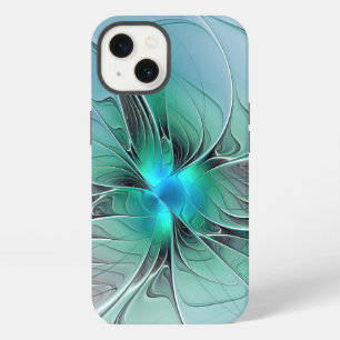Abstract With Blue, Modern Fractal Art iPhone 13 Case