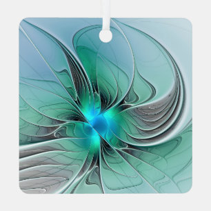 Abstract With Blue, Modern Fractal Art Metal Tree Decoration