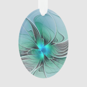 Abstract With Blue, Modern Fractal Art Ornament