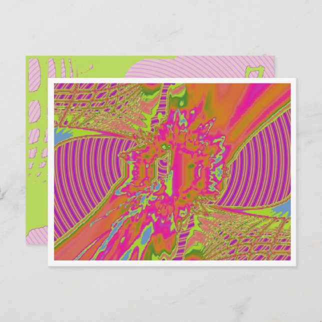 Abstract With Border Postcard Template (Front/Back)